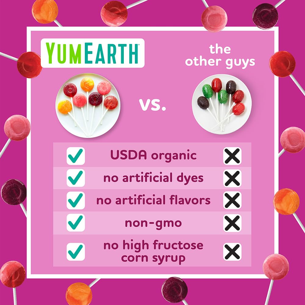 yumearth organic vitamin c pops variety pack, 60 fruit flavored favorites lollipops, allergy friendly, gluten free, non-gmo, vegan
