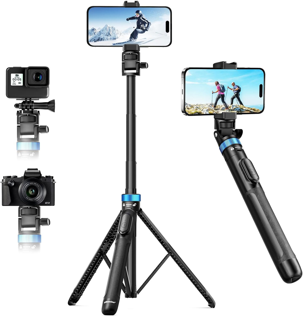 UBeesize 72" Phone Tripod - Tripod for iPhone & Selfie Stick with Phone Holder & Remote - Upgraded, Stable & Portable Stand for iPhone 17/16/15/14, Android, Cameras & Action Cams