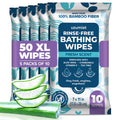 Body Wipes for Adults, No Rinse, 50pc XL, Ultra Thick Shower Travel Wipes for Personal Cleansing & Hygiene Essentials