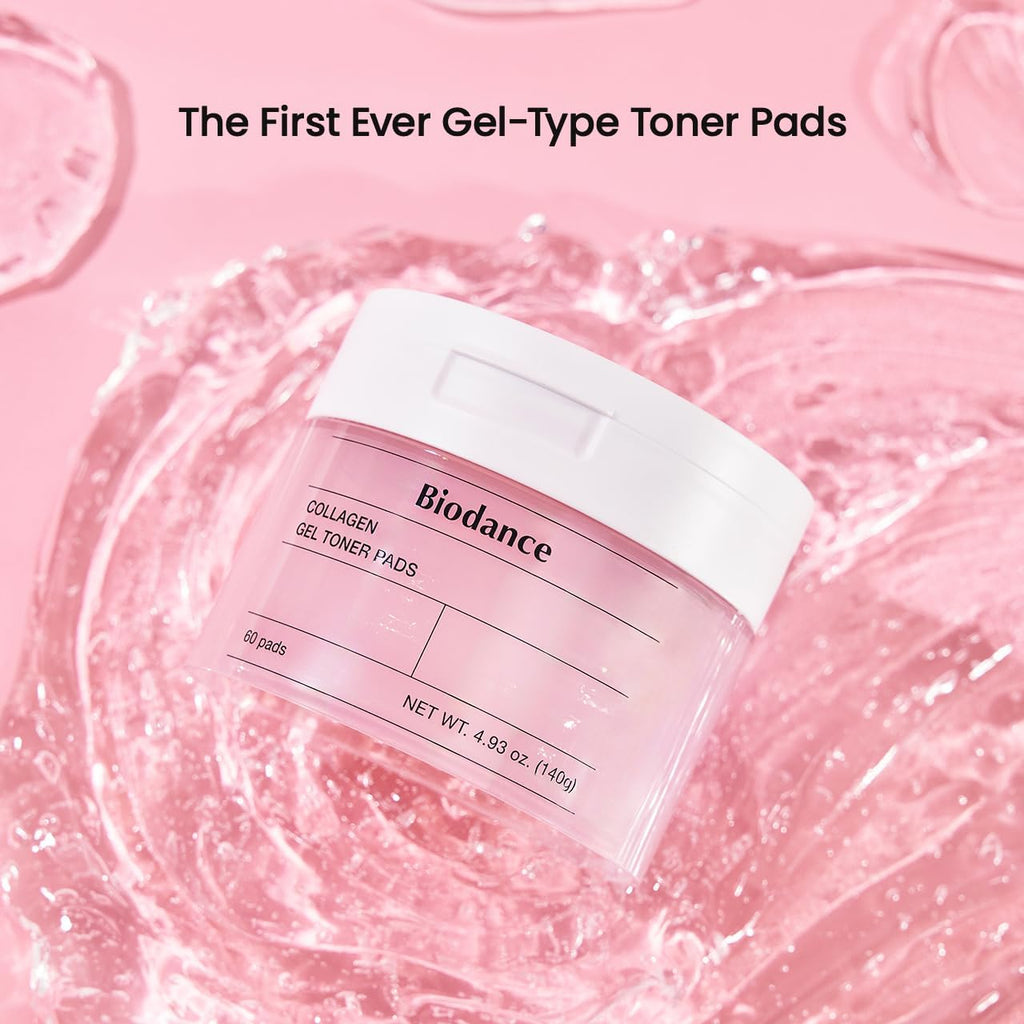 Biodance collagen gel toner pads for sensitive skin, pore minimizer with collagen water and low molecular collagen
