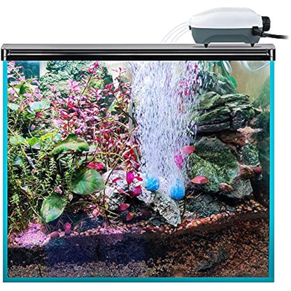 hitop whisper adjustable fish tank aerator with dual outlet for 20 to 100 gallon aquariums
