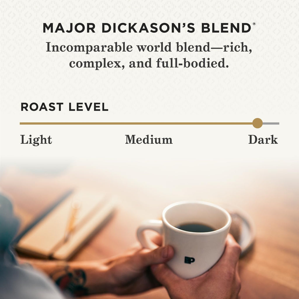 Peet's Coffee Major Dickason's Blend Dark Roast Keurig K-Cup Pods, 75 count, 100% Arabica, recyclable