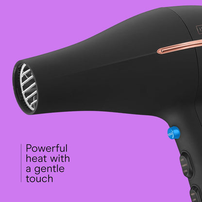 INFINITI PRO by CONAIR Hair Dryer, 1875W Blow Dryer with Diffuser and Concentrator, Ceramic Technology, 3 Heat & 2 Speed Settings, Cold Shot Button, Black