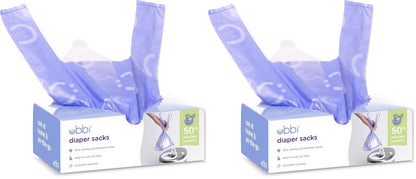 Ubbi Lavender Scented Disposable Diaper Sacks, Easy-To-Tie Tabs, 200 Count