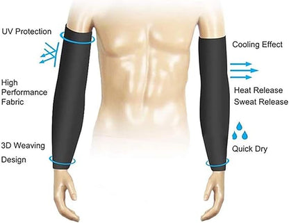 YQXCC 4 Pairs Arm Sleeves, Cooling UV Sun Protection Sports Compression Sleeves for Men Women, Golf Basketball Arm Sleeves