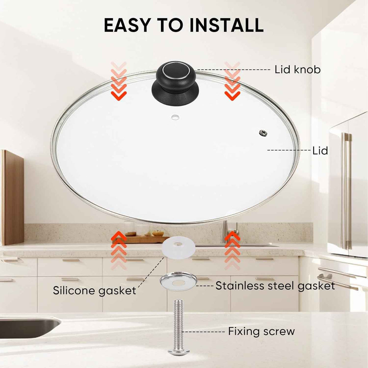 FEIKIXYQ Pot Lid Knob Easy Lnstallation Sturdy Cover Knobs Universal Pot Lid Handle Pot Kitchen Replacement Cookware Lidreplacement Pot Cover Heat Resistant and Prevent Static Replacement Knob
