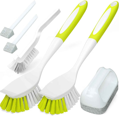 Holikme 6Pack Kitchen Cleaning Brush, Green
