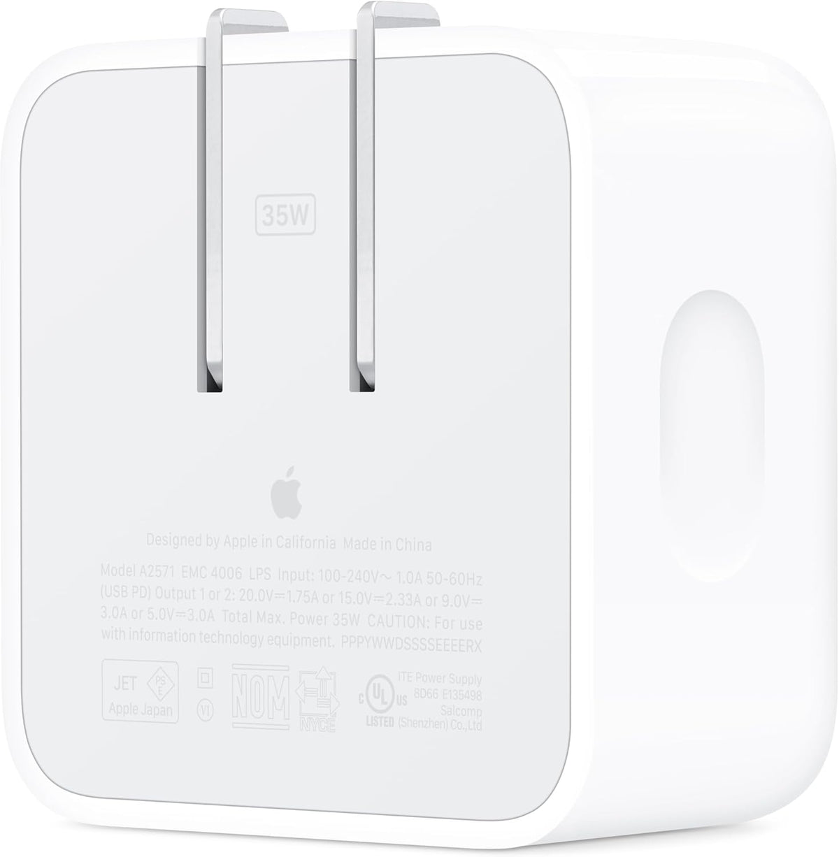 Apple 35W Dual USB-C Port Compact Power Adapter: Fast and Convenient Charging, Type C Wall Charger - Rayz Mart