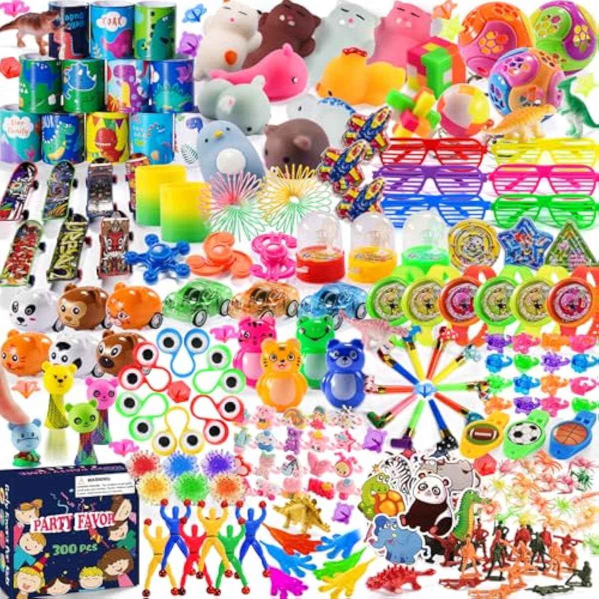 300 PCS Party Favor for Kids Goodie Bags Stuffers, Prize Box Toys for Kids Classroom Bulk, Small Fidget Toys Pinata Fillers, Treasure Chest for Students Rewards, Carnival Prizes, Birthday Gifts