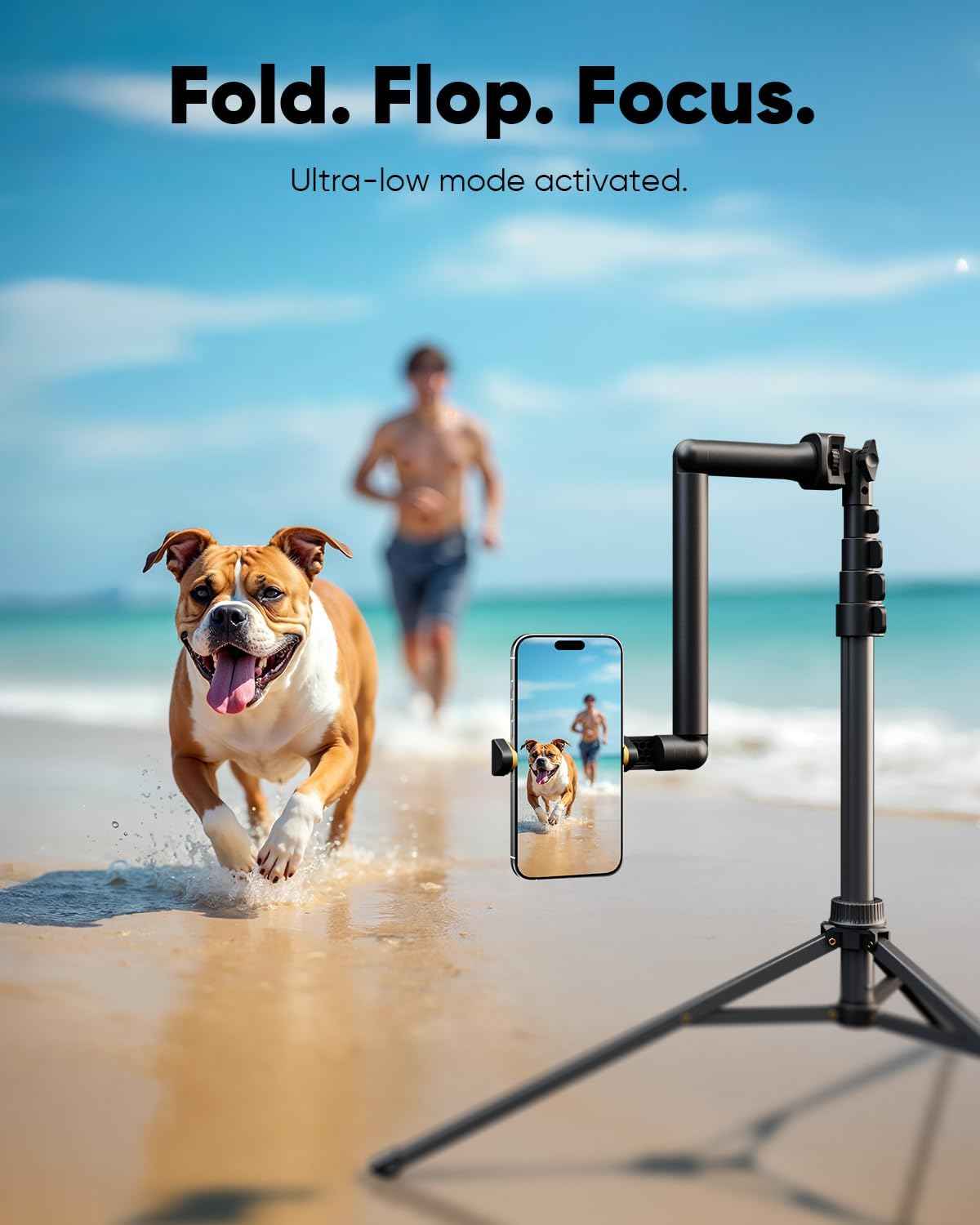 TODI 86" Tripod for iPhone, Phone Tripod Stand with Flexible Arm & Selfie Stick Remote, Extra-Length Legs Cell Phone Stand for Video Recroding, Compatible with iPhone Android, Camera