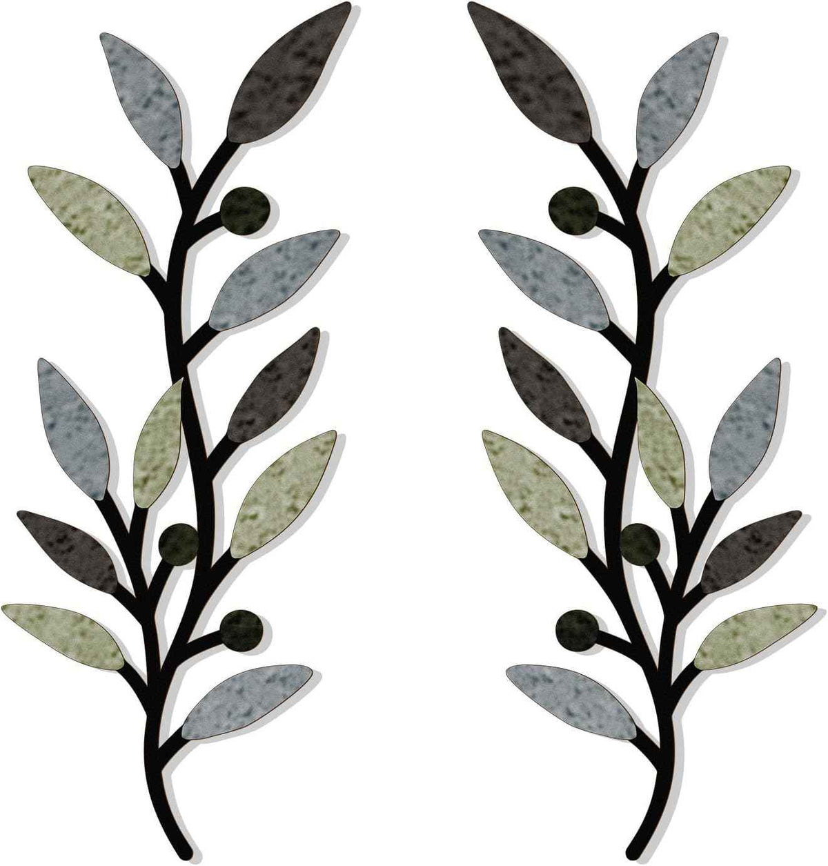 Zzbakress 2 Pieces Wooden Vine Olive Branch Leaf Leaf Wall Decor,Farmhouse Signs for Living Room Decoration (Gold)