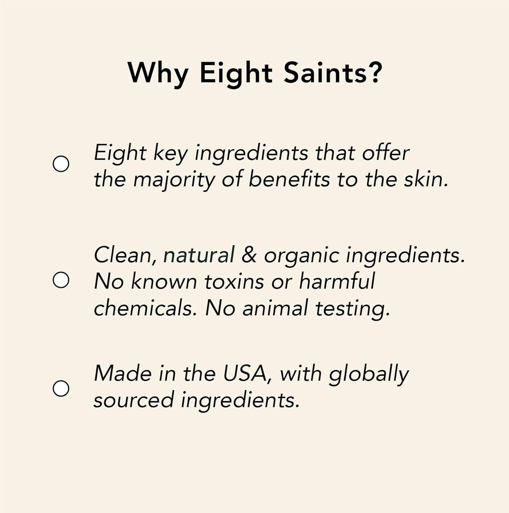 eight saints retinol facial moisturizer cream, firming face neck eye wrinkles lines deep hydrating lotion fragrance-free 2 ounces
