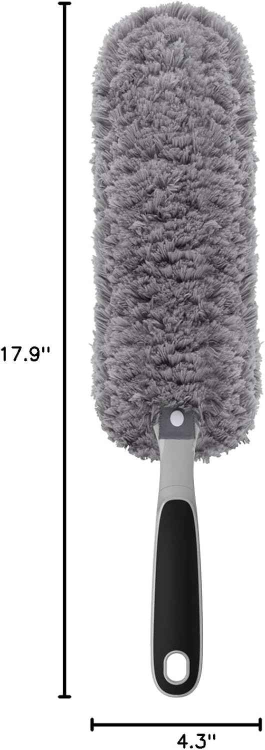 MR.SIGA lint-free microfiber duster for household cleaning, washable and reusable, gray
