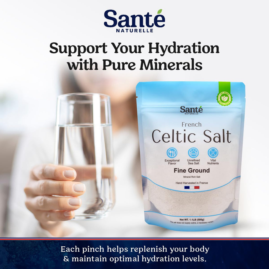 sante naturelle celtic salt 1.1lb french mineral sea salt organic rich in 82+ minerals hand harvested sal celtica