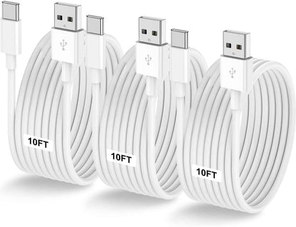 Car Carplay Cable for iPhone 17 16 15 Pro Plus Pro Max Air，3-Pack [3.3FT+3.3FT+6FT] USB A to USB C Cable for iPhone 17 16 15，for iPad Pro/Air/Mini，for Galaxy S25 S24，for MacBook Pro/Air and More