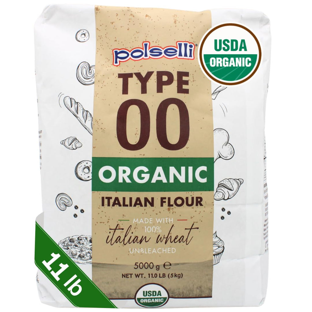 polselli organic flour type 00 all purpose double zero 5 kg 11 lbs italian grain