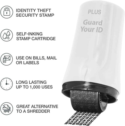 Guard Your ID Advanced 2.0 Roller 3-Pack for Identity Theft Protection, Turquoise, Green, White Stamp Set