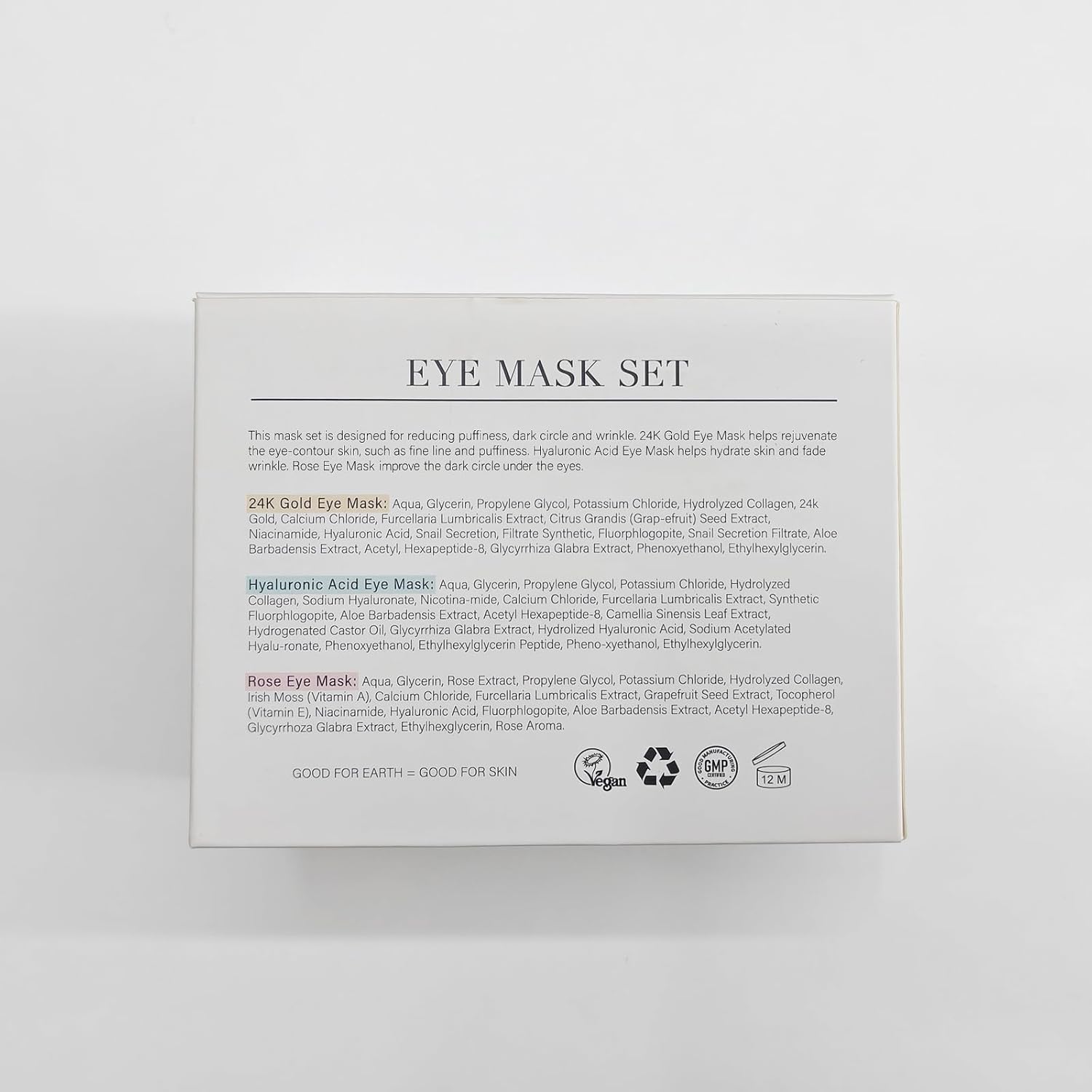 Under Eye Patches with 24K Gold and Hyaluronic Acid for puffy eyes and dark circles skin care