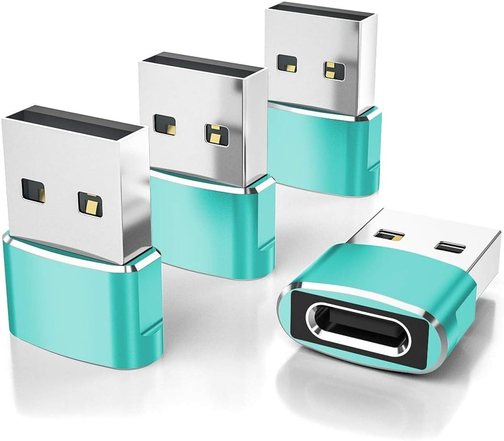 USB to USB-C Adapter for iPhone and Samsung, 4-Pack, Aluminum Alloy, Compact Design
