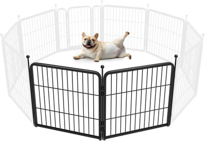 FXW Rollick Unleashed Dog Playpen for Indoor, Yard, RV Camping, 24 inch 8 Panels for Small and Puppy Dogs, Black│Patented