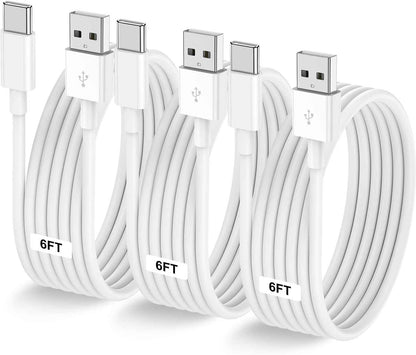 Car Carplay Cable for iPhone 17 16 15 Pro Plus Pro Max Air，3-Pack [3.3FT+3.3FT+6FT] USB A to USB C Cable for iPhone 17 16 15，for iPad Pro/Air/Mini，for Galaxy S25 S24，for MacBook Pro/Air and More