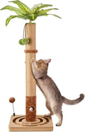 MECOOL 35in tall cat scratching post premium scratch posts with hanging ball and ball track