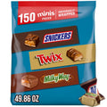 Snickers, Twix & Milky Way Minis assorted 150-count bulk candy mix bag, 2.93 pounds