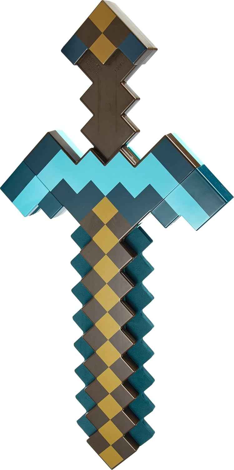 Mattel Minecraft Transforming Diamond Sword & Pick-Axe Kid-Sized 2-in-1 Toy Accessory for Role-Play & Costumes (Amazon Exclusive)