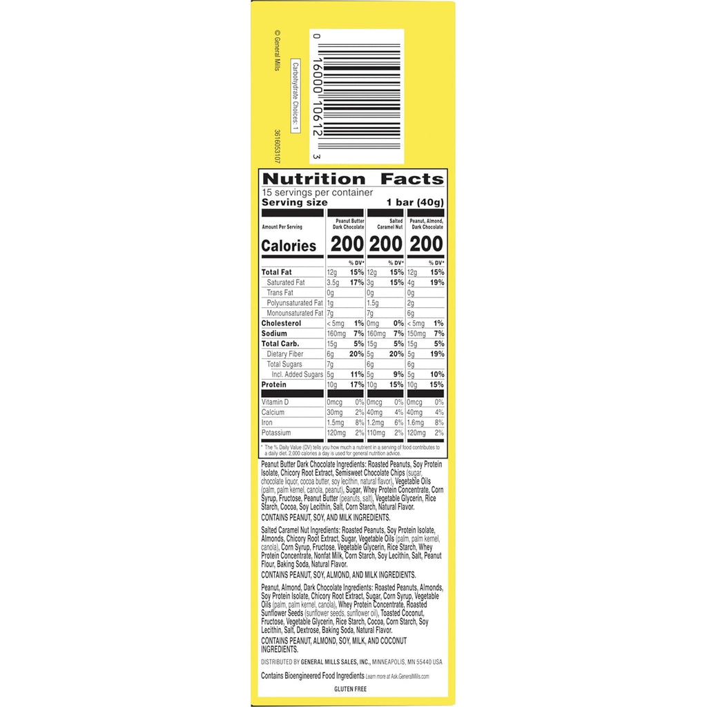Nature Valley gluten-free protein bars, 10g protein, 15-count variety pack, 21.3 oz box