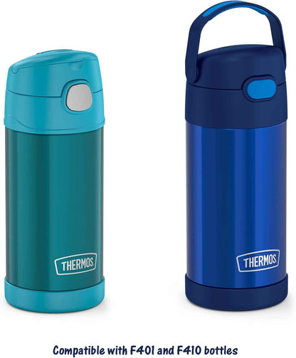 THERMOS FUNtainer 12 Oz Insulated Kids Water Bottle Replacement Straws, 4-Pack - Soft Silicone and Hard Straw Stems