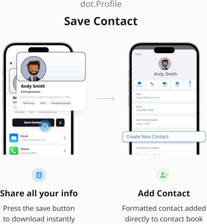 dot. Card - Digital Business Card - Tap Compatible with iPhone & Android (Black)