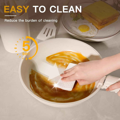 Astercook 23 Pcs Pots and Pans Non Stick Ceramic Cookware Set Detachable Handle, RV Stackable Kitchen Cooking Set Removable Handles, Oven Safe, Induction Ready, Cream White