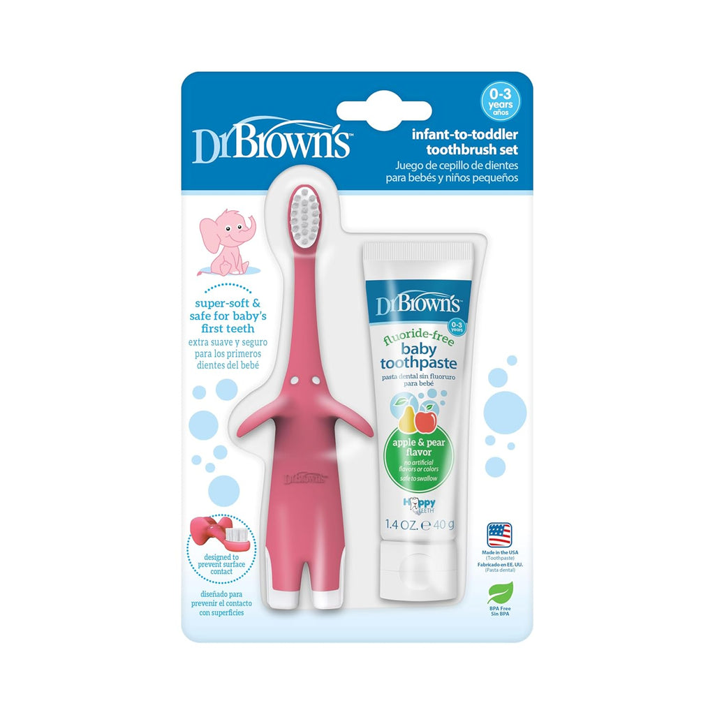 Dr. Brown's Infant-to-Toddler Toothbrush, BPA-Free, Soft Bristles, Ages 0-3, Giraffe Design