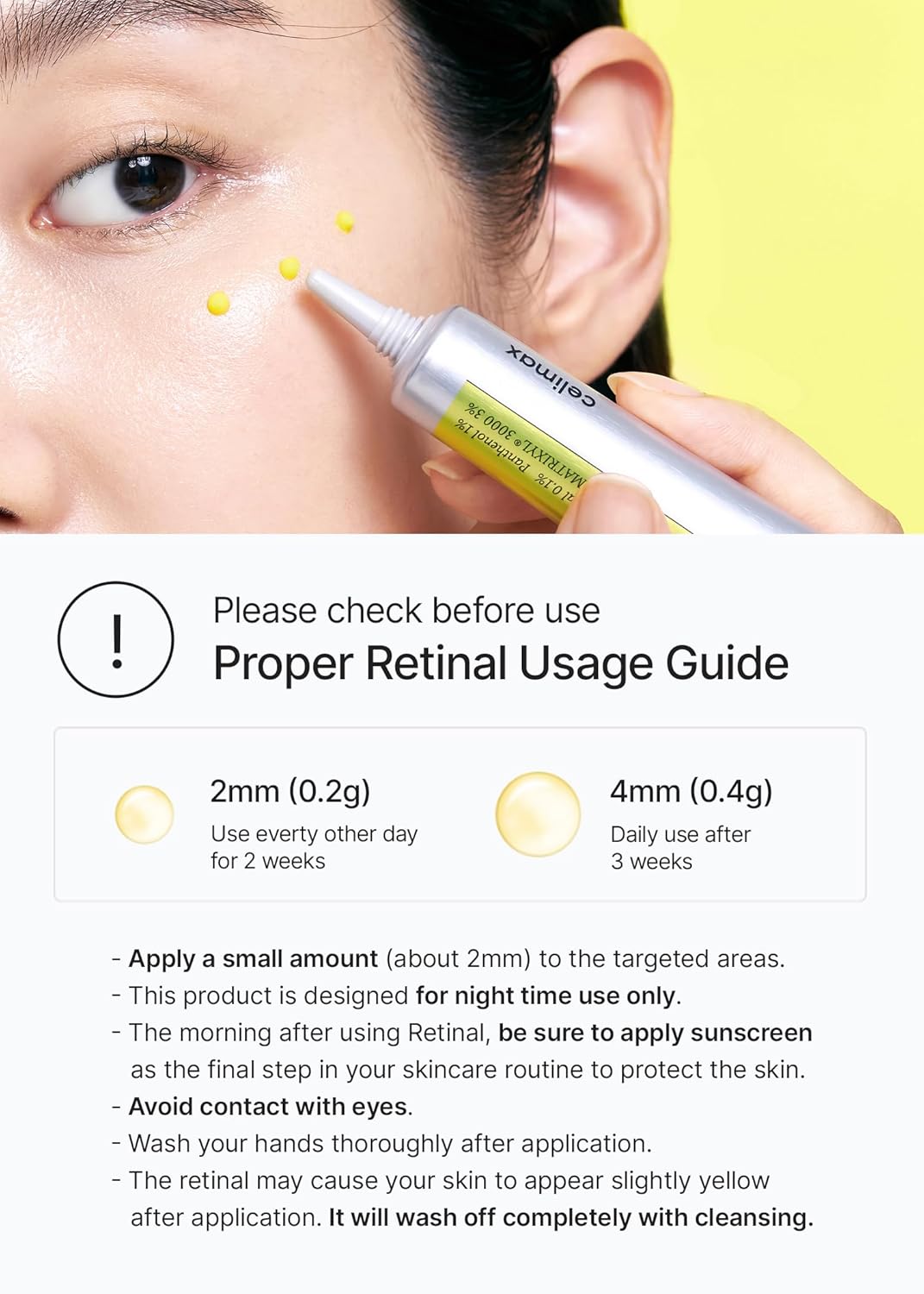 celimax Vita A retinal shot tightening booster, 0.1% retinal, 3% matryxyl, 15ml