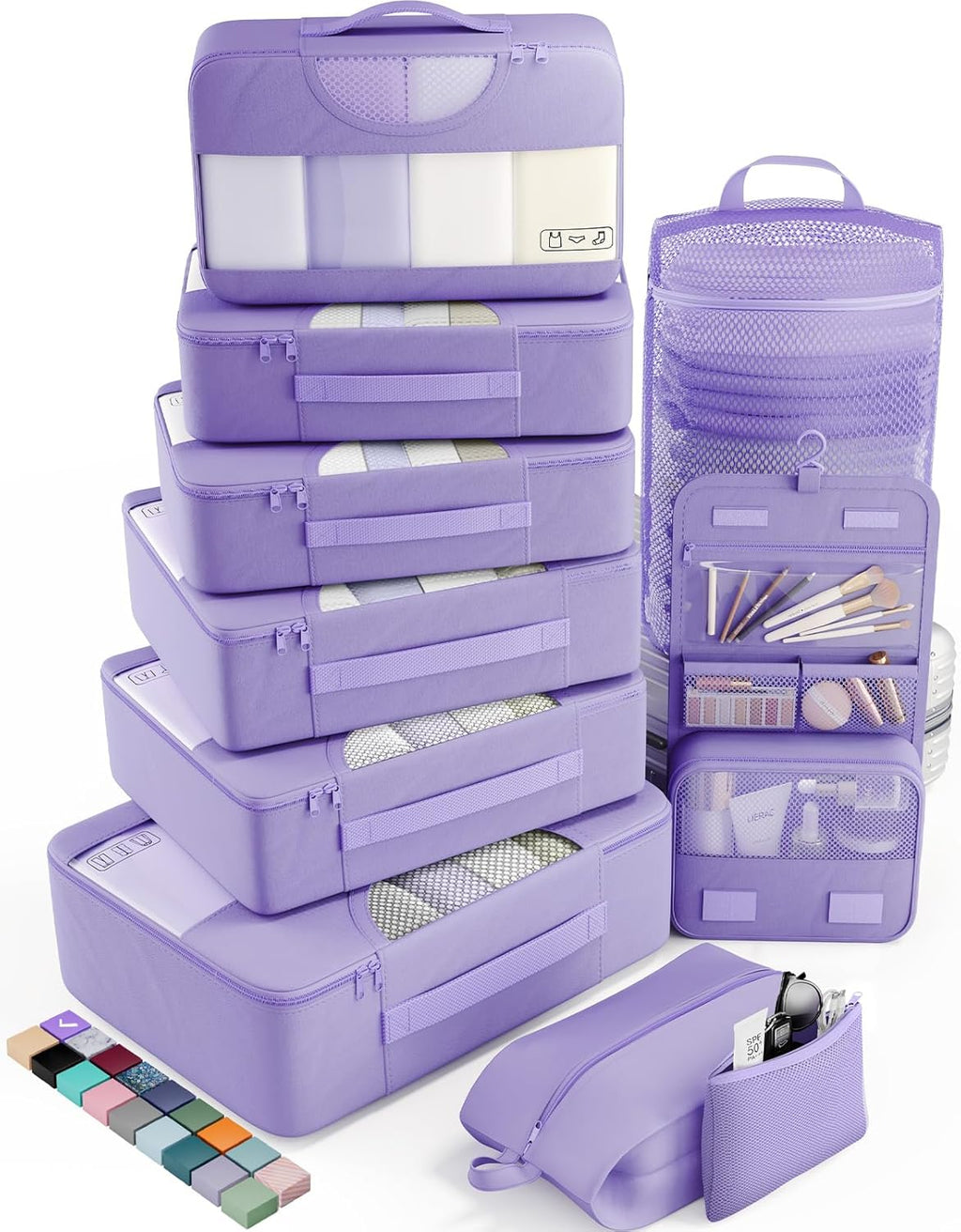 vekens 8-set packing cubes nylon organizer bags for beach vacation cruise ship travel essentials suitcase