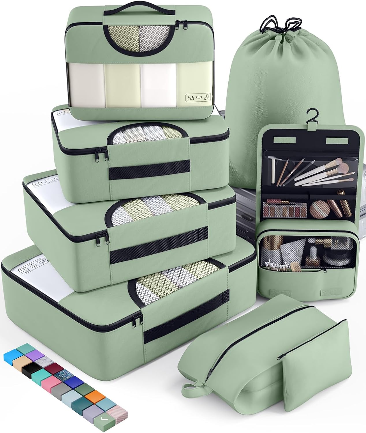 vekens 8-set packing cubes nylon organizer bags for beach vacation cruise ship travel essentials suitcase