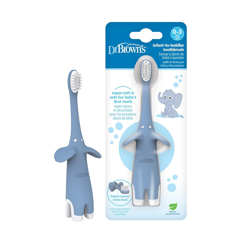Dr. Brown's Infant-to-Toddler Toothbrush, BPA-Free, Soft Bristles, Ages 0-3, Giraffe Design