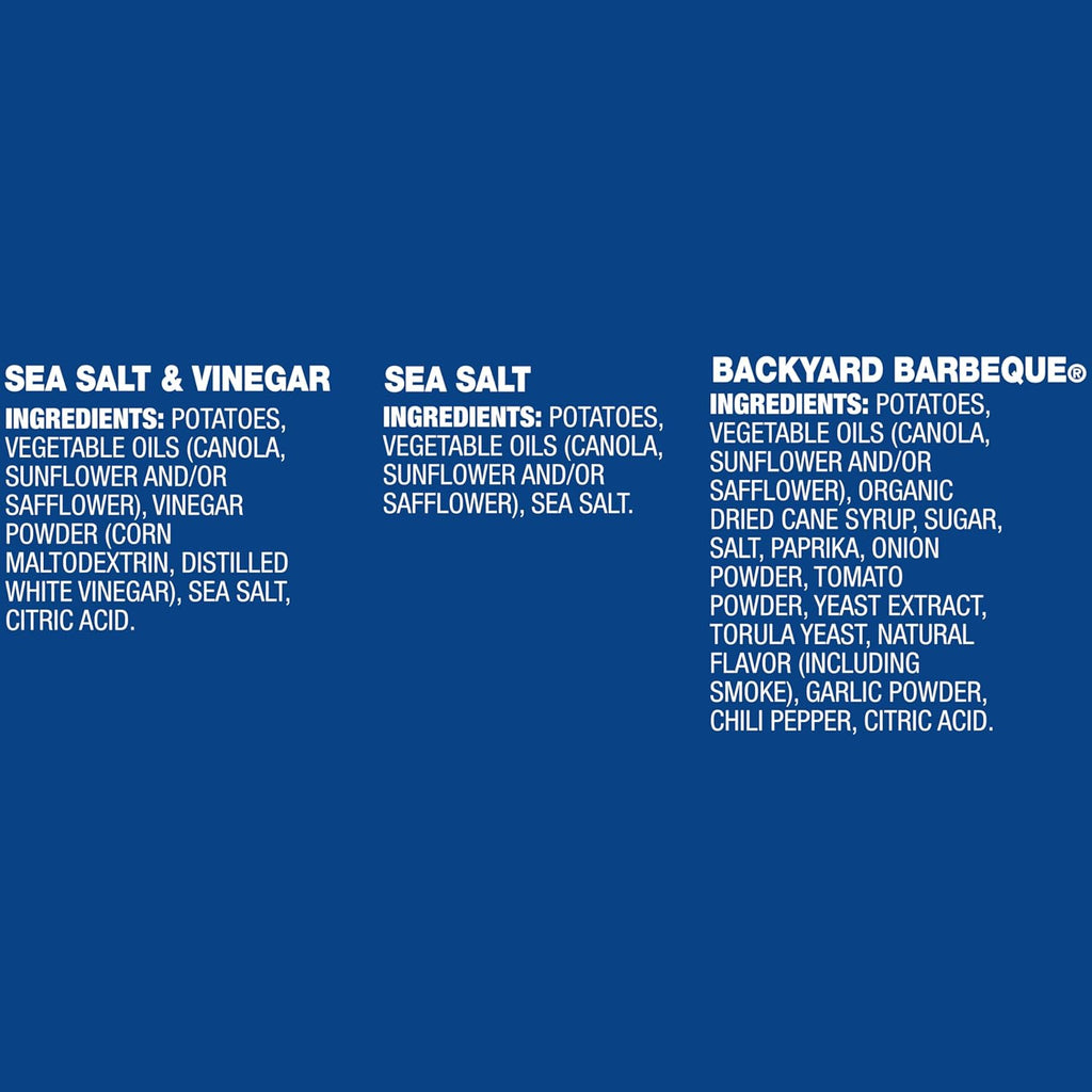 Kettle Brand 1 Oz, 20 Ct Potato Chips Variety Pack with Sea Salt, Vinegar, and BBQ