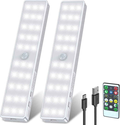 LED Closet Light with Charging Station, 6 Pcs 30LEDs 8'' Dimmer Rechargeable Motion Sensor Under Cabinet Lighting, Stick-Anywhere Night Light for Wardrobe,Kitchen