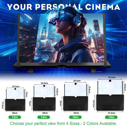 14 Inch Smartphone Screen Magnifier 3D HD Foldable Amplifier Phone Stand with Adjustable Angle Gift for Mom Dad Family Portable Universal Enlarger Movies Gaming Video