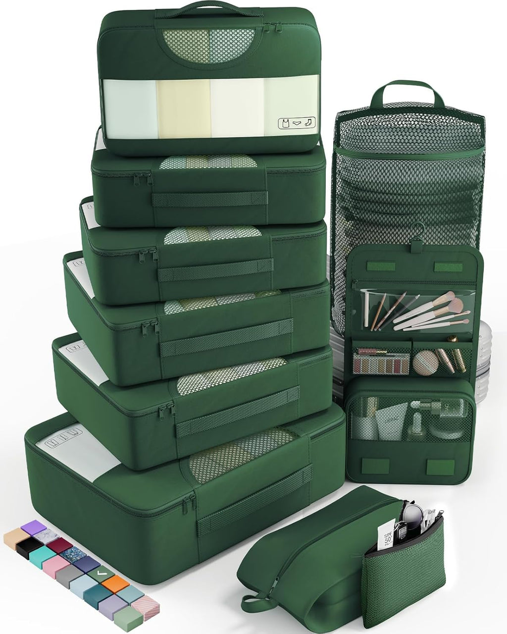vekens 8-set packing cubes nylon organizer bags for beach vacation cruise ship travel essentials suitcase