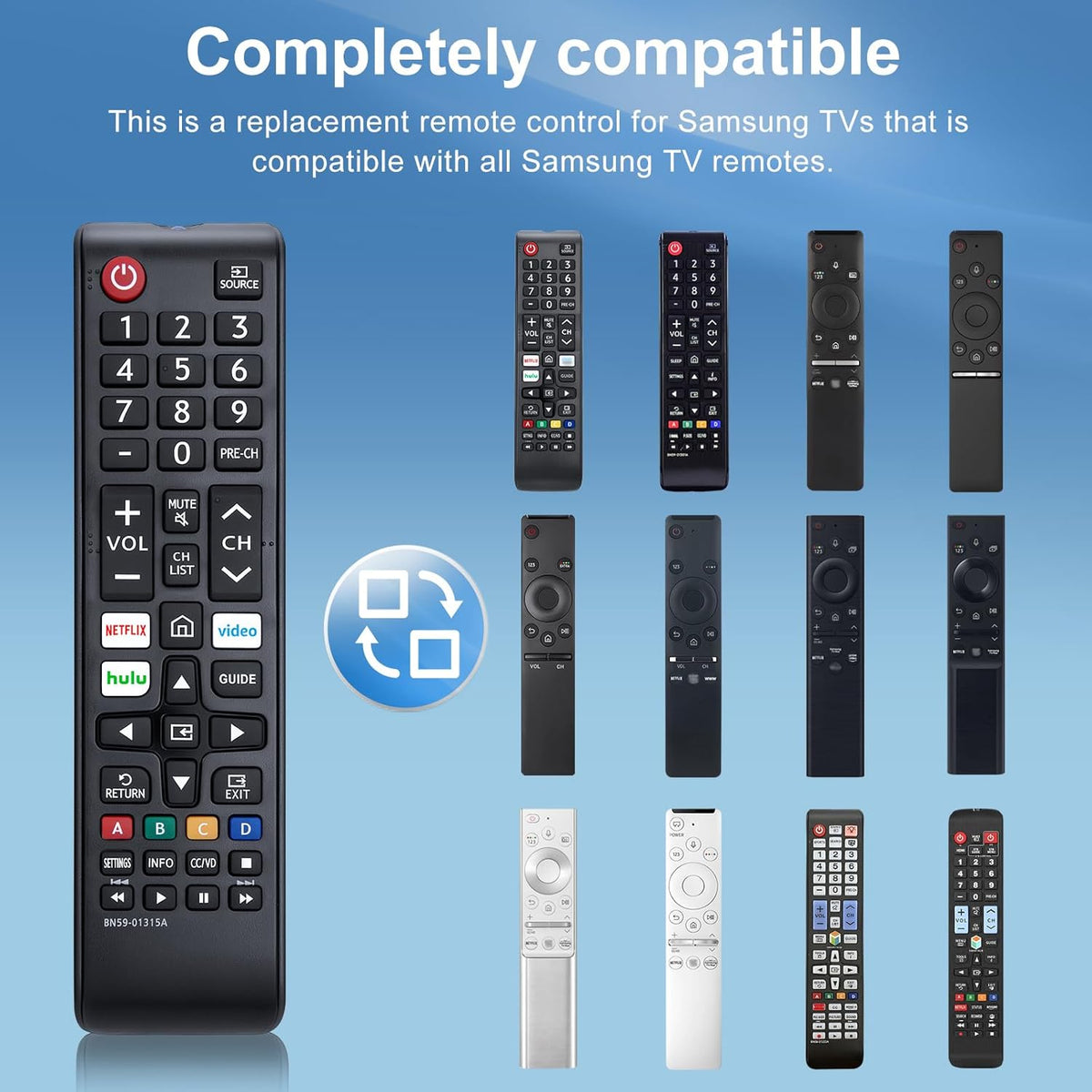 【Pack of 2】 New Universal Remote for All Samsung TV Remote, Replacement Compatible for All Samsung Smart TV, LED, LCD, HDTV, 3D, Series TV