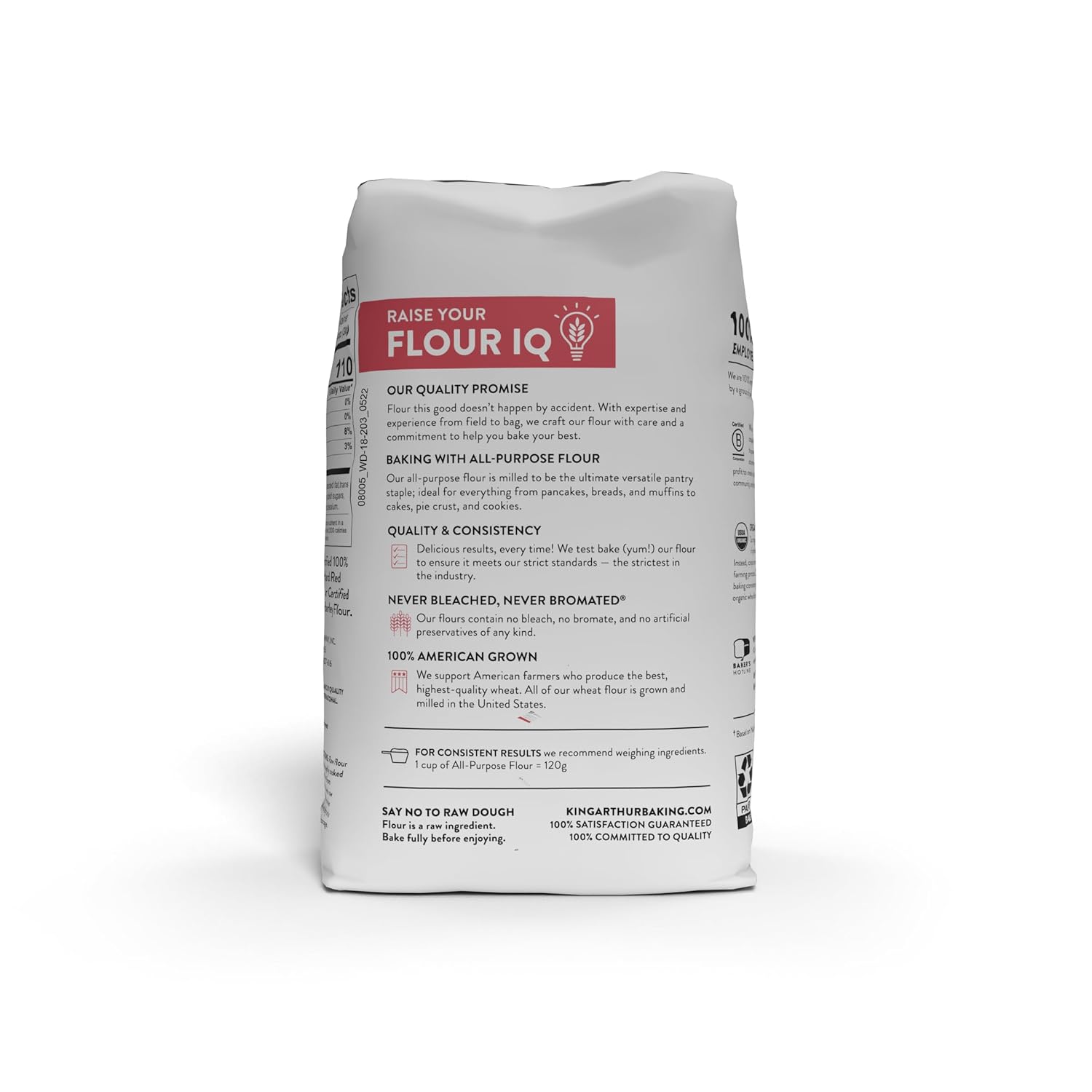 King Arthur 100% Organic Unbleached All-Purpose Flour, Non-GMO, 2 lb, Pack of 1