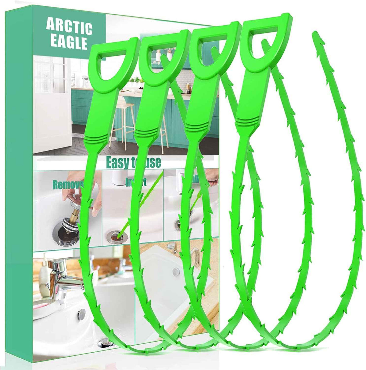 Drain Snake Hair Drain Clog Remover - 3 Pack Shower Snake Sink Unclogger Tool with Exquisite Packaging