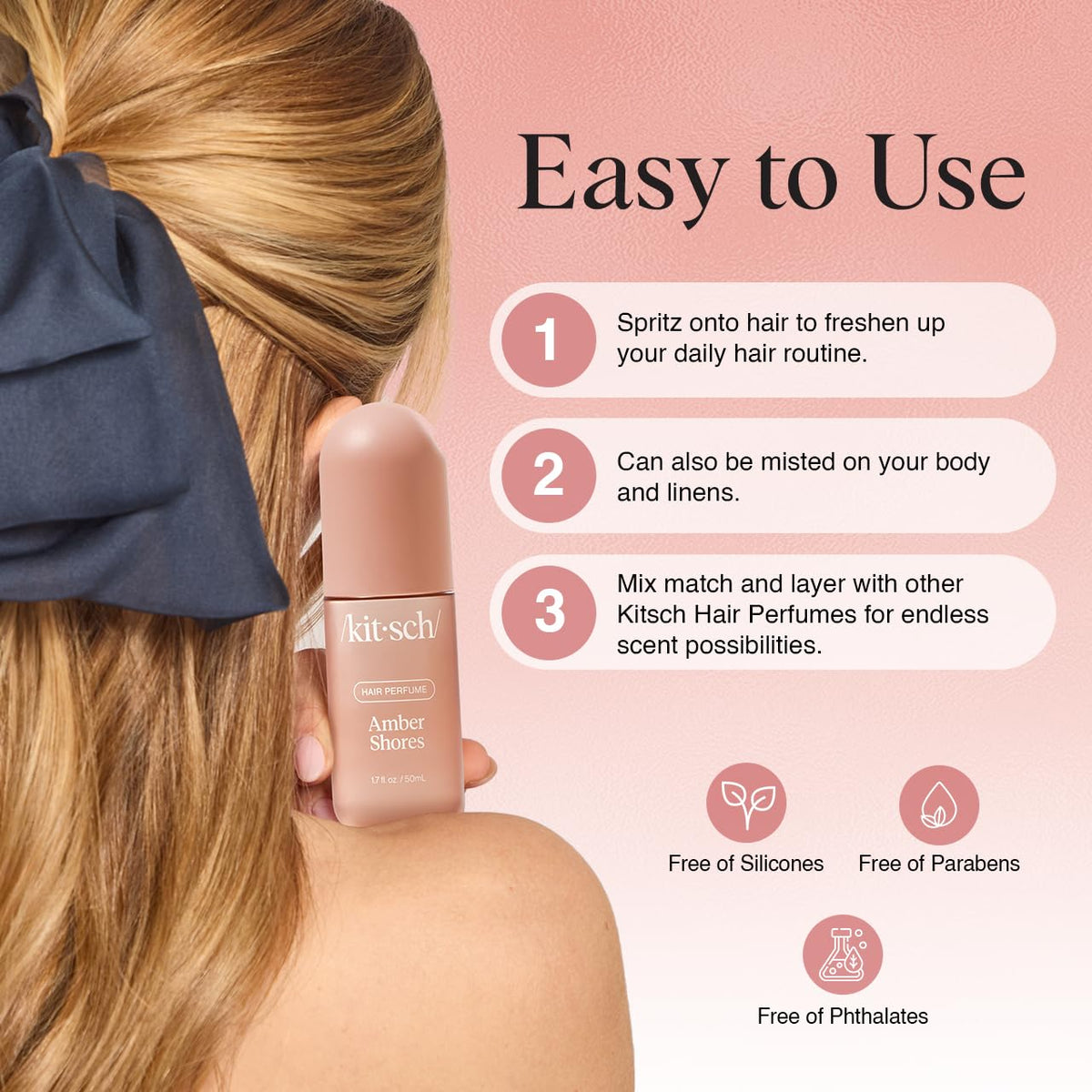 Kitsch Amber Shores Hair Perfume for Women | Fresh, Clean & Long-Lasting