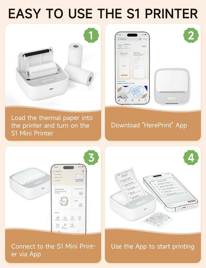iDPRT Portable Sticker Maker Machine with 1 Roll Sticker Paper, Mini Printer Efficiently and Quickly, Thermal Printer for Study Notes, Pictures, DIY, Label, Free App with Multiple Templates, Grey