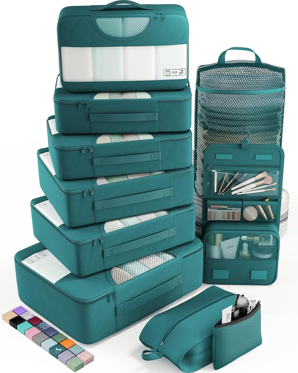 vekens 8-set packing cubes nylon organizer bags for beach vacation cruise ship travel essentials suitcase