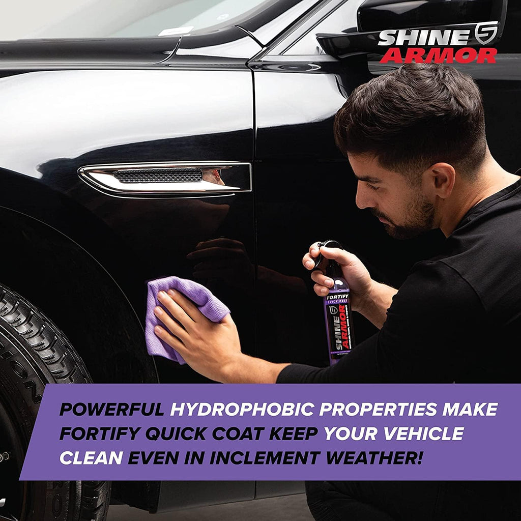 Shine Armor Fortify Quick Coat 3-in-1 Ceramic Car Wax Spray and Waterless Car Wash for Maximum Shine and Protection
