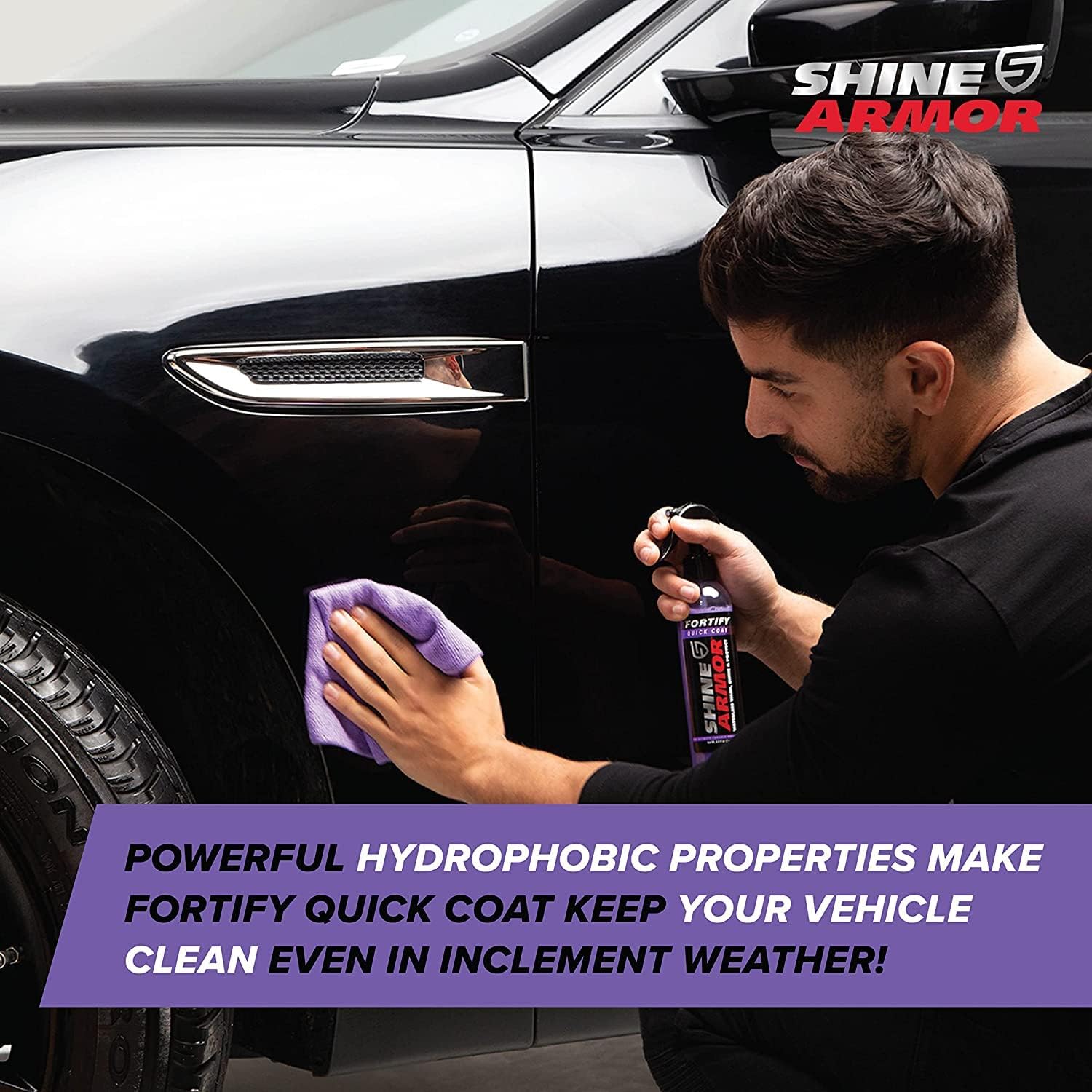 Shine Armor Fortify Quick Coat 3-in-1 Ceramic Car Wax Spray and Waterless Car Wash for Maximum Shine and Protection