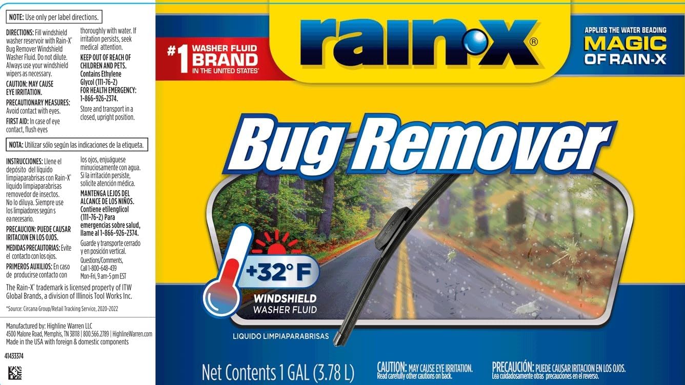 Rain-X RX68806 Bug Remover WWF Headlight & Glass Restoration Cleaner 7oz